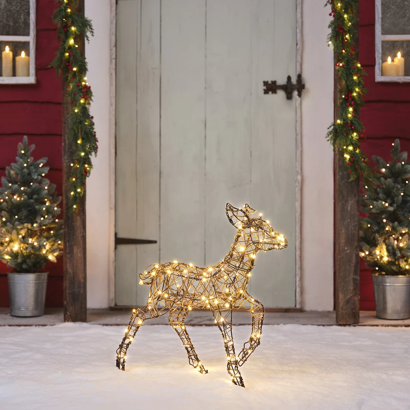 Faon Lumineux en Rotin Studley à LED Bicolore
