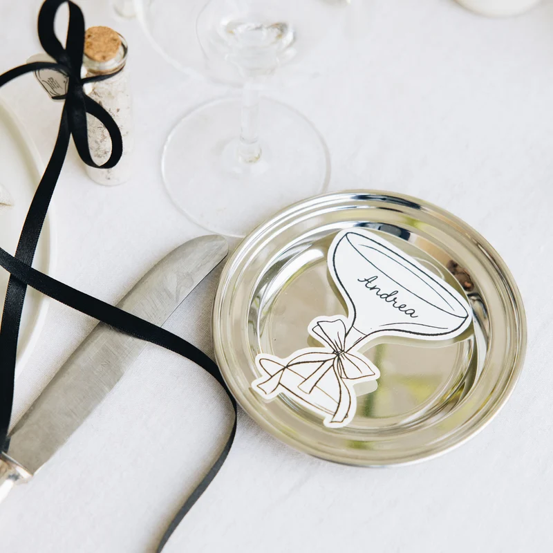 Marque-place verre "Elena" noir