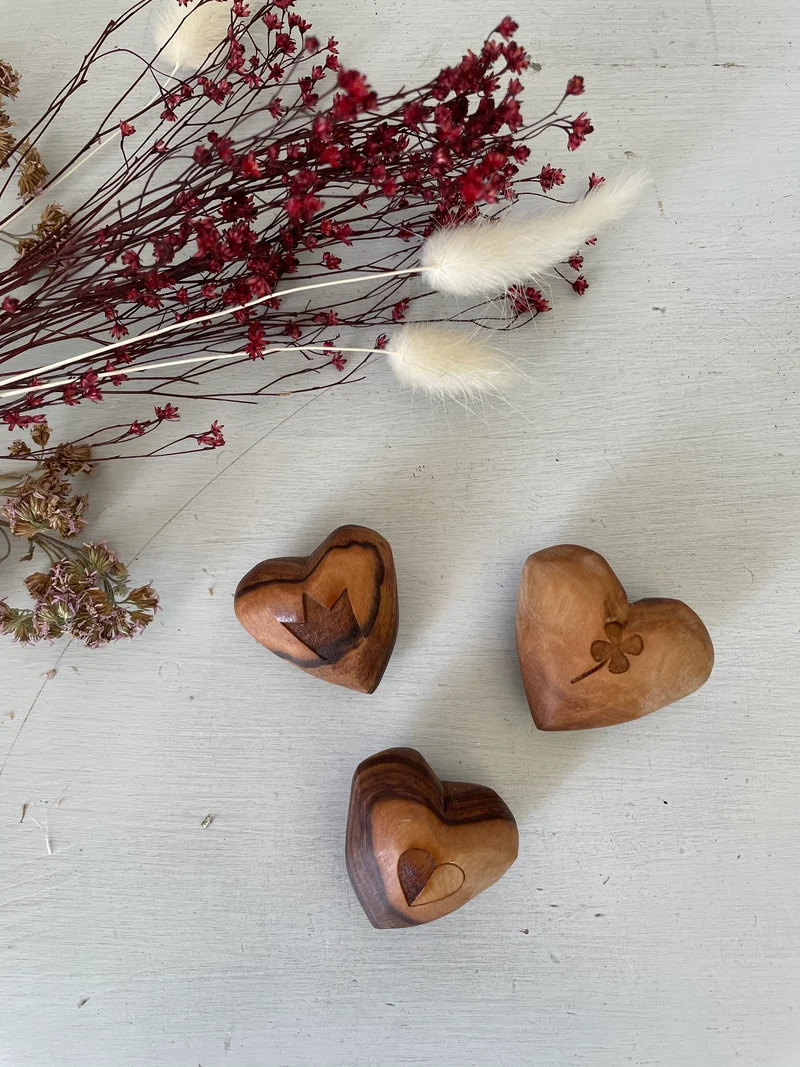 Coeur en bois Porte Bonheur