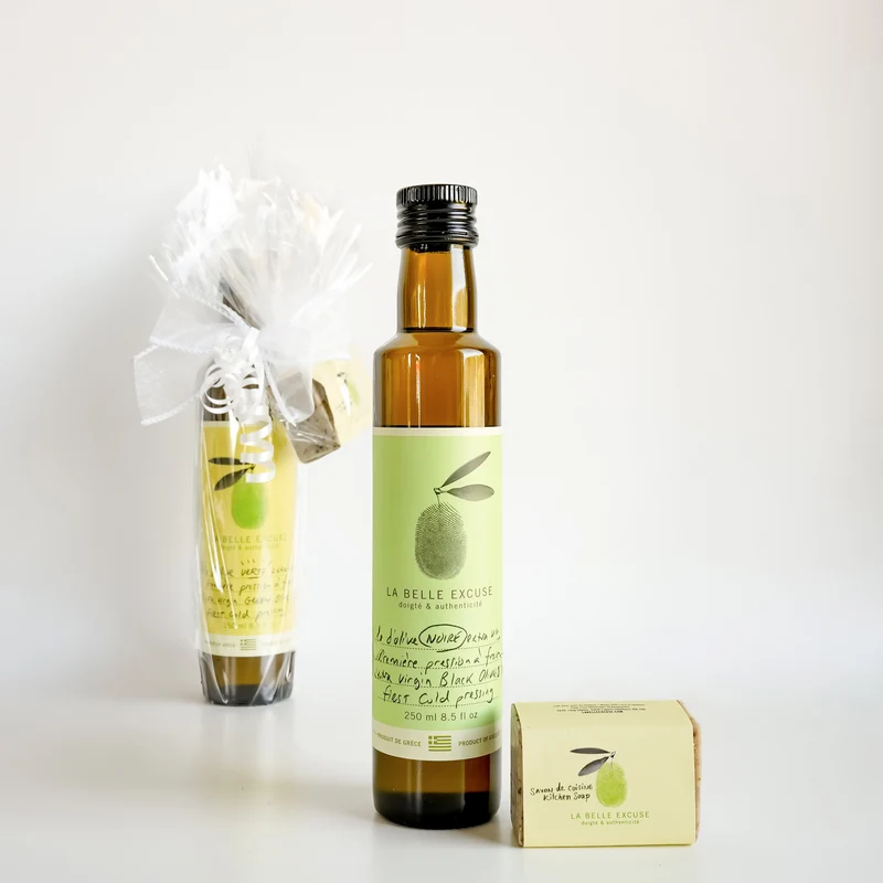 Ensemble-cadeau - Huile d'olive noire & savon