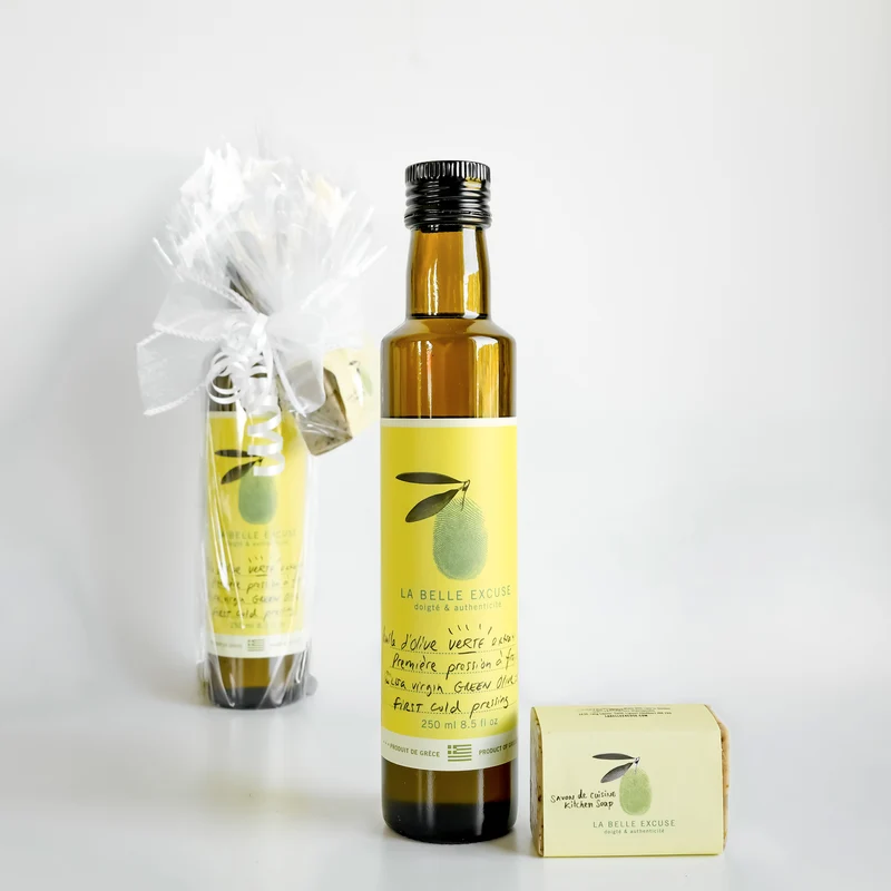 Ensemble-cadeau - Huile d'olive verte & savon