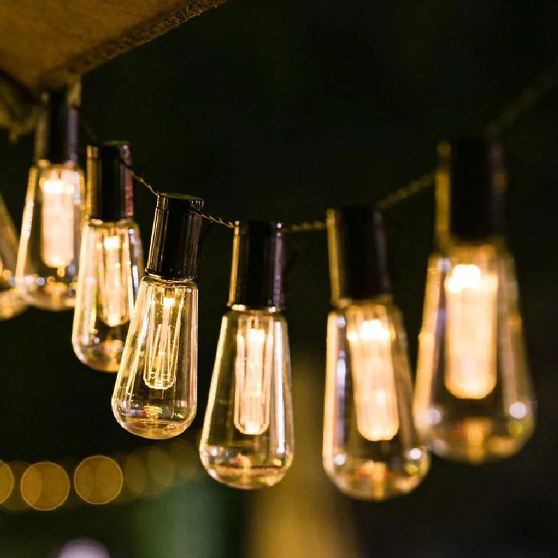 Quntis Shatterproof Outdoor String Lights, Remote Control Vintage Edison LED Bulbs, Waterproof Lighting for Porch and Garden