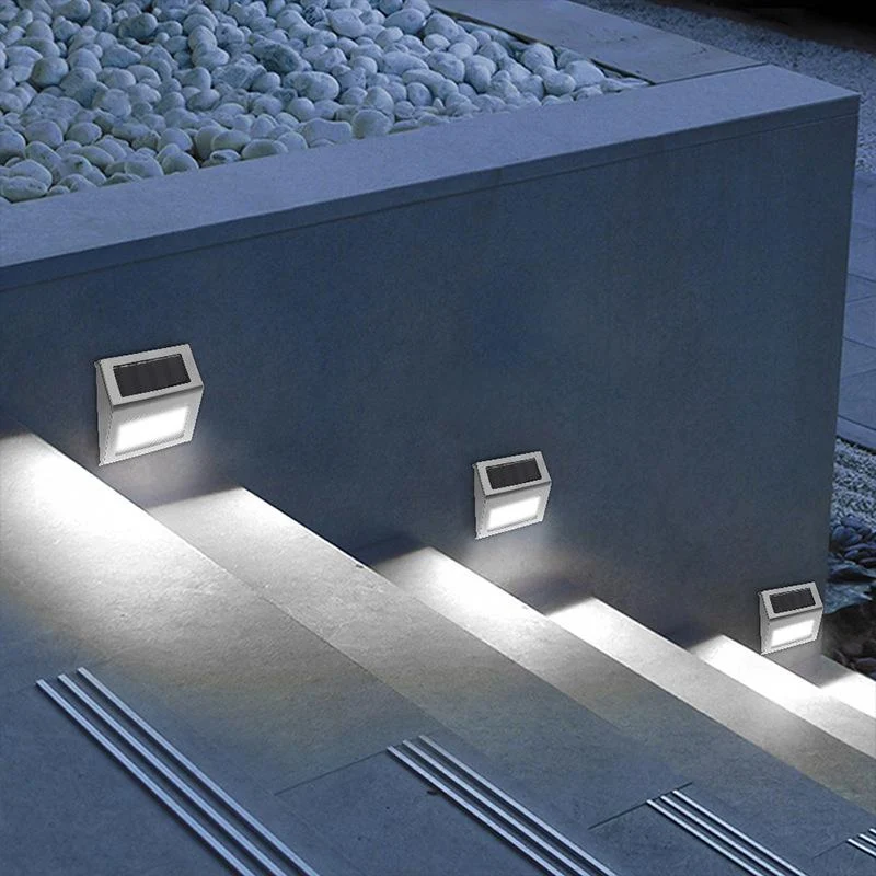 Quntis Warm&White Solar Step Lights, IP67 Waterproof, All Night Lighting for Outdoor Stairs and Steps