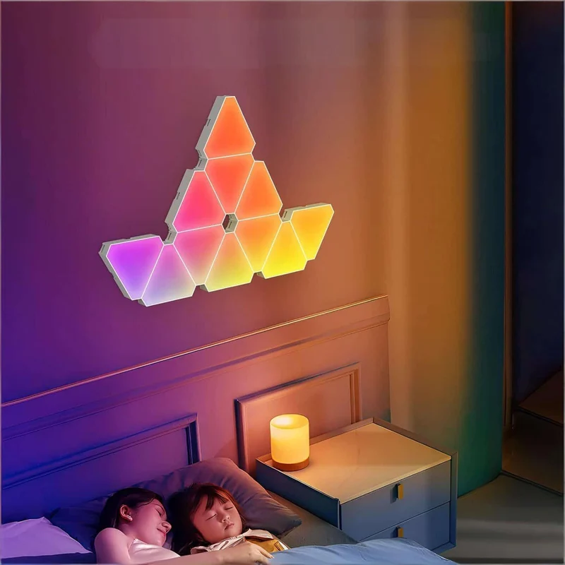 Triangle Wall LED Panels Lights,Triangle Lights,LED Light Panels,Smart RGBIC Gaming Lights for Gaming Setup, Music Sync for Gaming Room