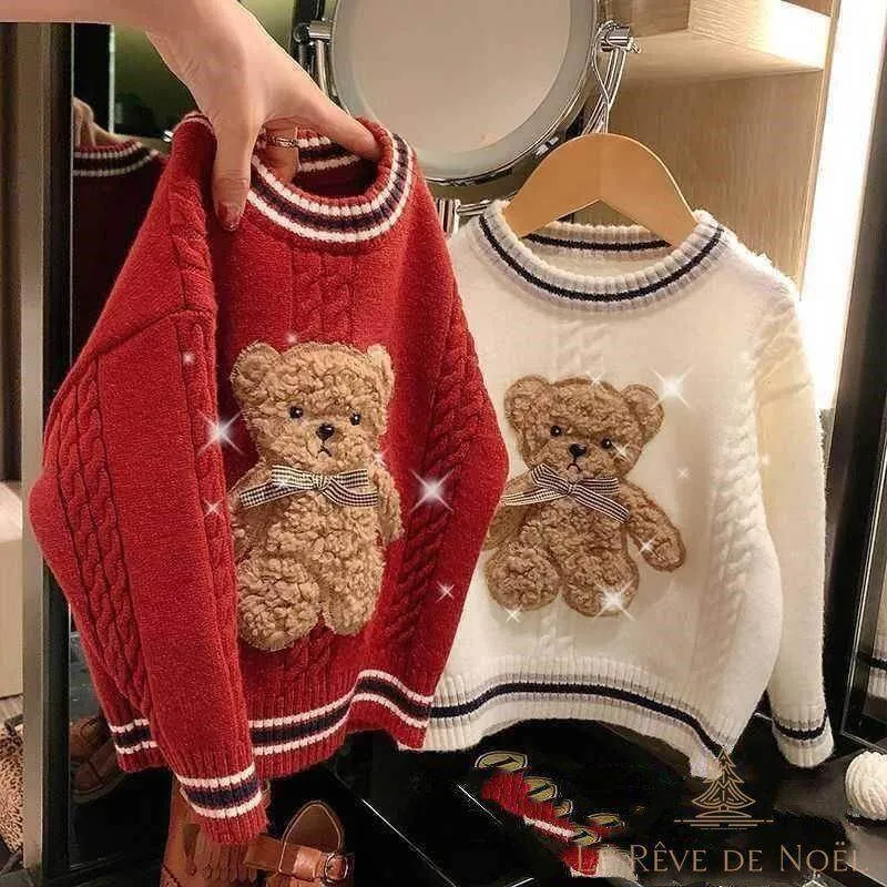 Pull de Noël Enfant petit ours