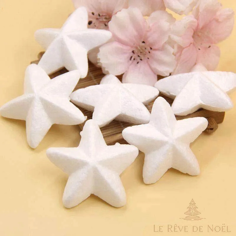 Forme en polystyrène : 20 étoiles de 4.8 cm