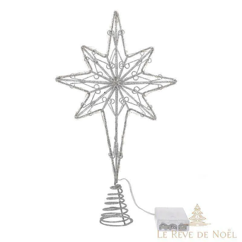 Cimier de sapin de Noël lumineux : Etoile à 8 branches