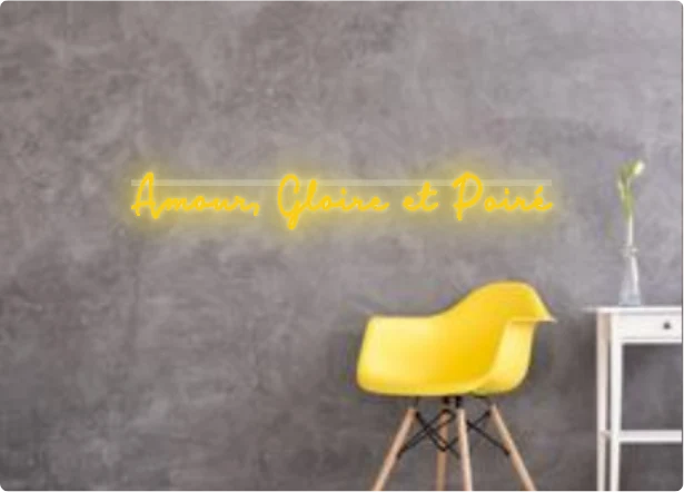 Custom text: Amour, Gloire et Poiré