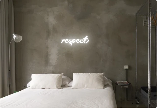 Custom text: respect