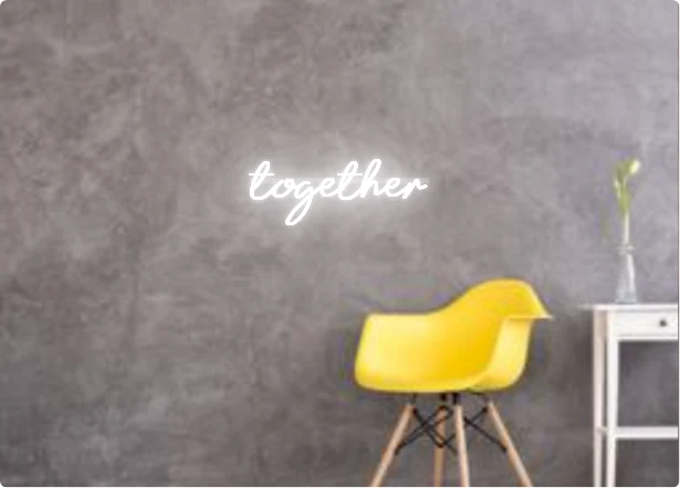 Custom text: together