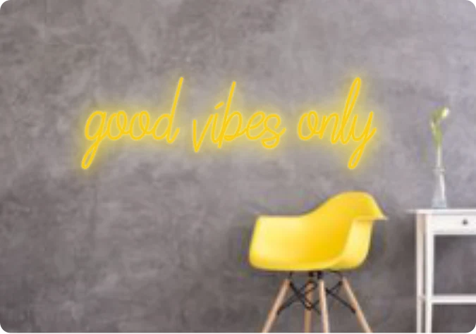 Custom text: good vibes only