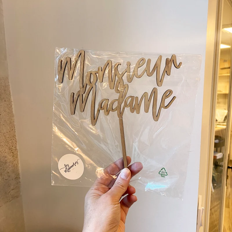 Cake topper "Monsieur Madame"