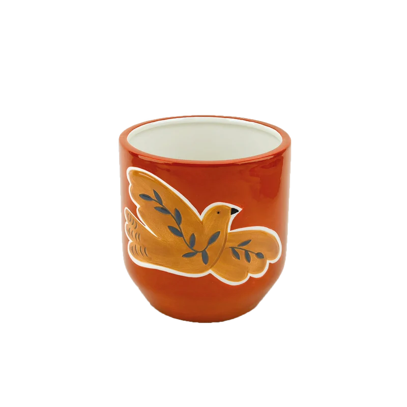 Pot colombe marron D13,5 H13,5cm