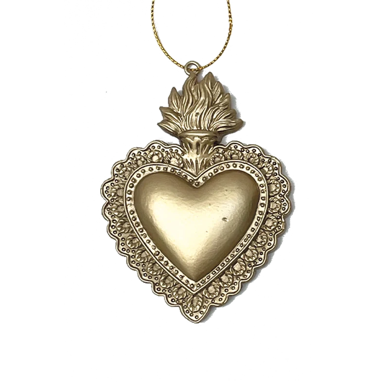 Déco Ex-voto amour cœur doré L10 P1 H9cm