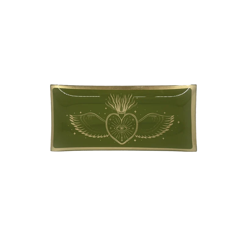 Plateau Ex-voto rectangle vert L21,2 P10,2 H1,2cm