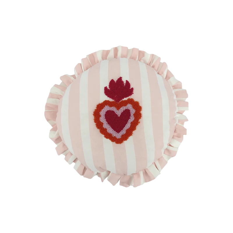 Coussin trattoria cœur rose D42cm