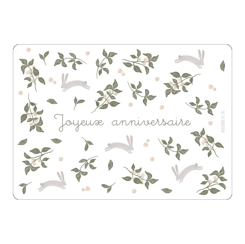 Carte Postale / Card "Anniversaire Lapins fleuris"