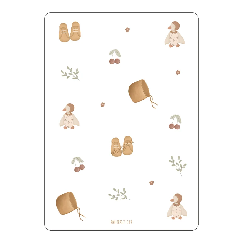 Carte/Card "Naissance Canard Ocre"