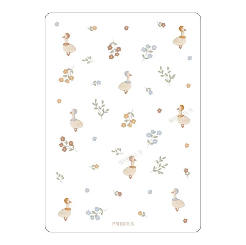Carte Postale / Card "Canards et Fleurs"