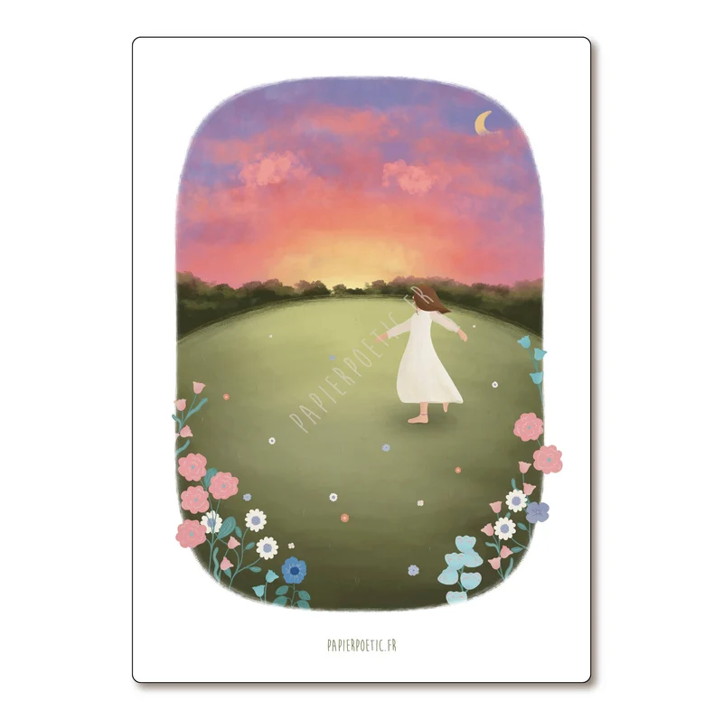 Carte Postale / Card "Au coucher du soleil"