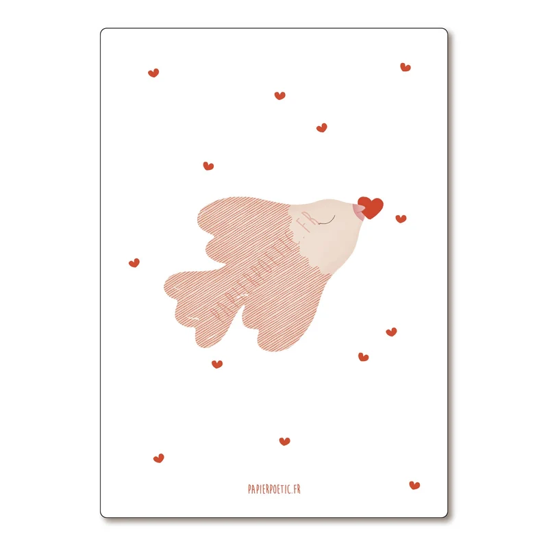 Carte Postale / Card "Oiseau cœur"