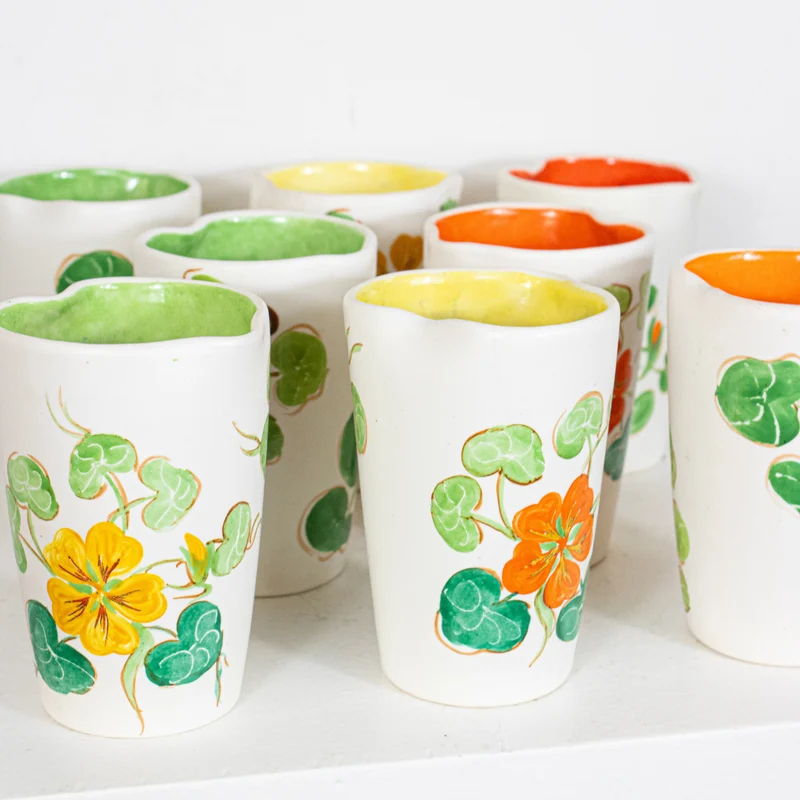 Gobelets à orangeade décor 'Capucine'