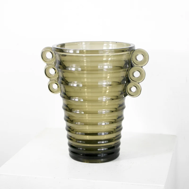 Vase en verre fumé Art Déco