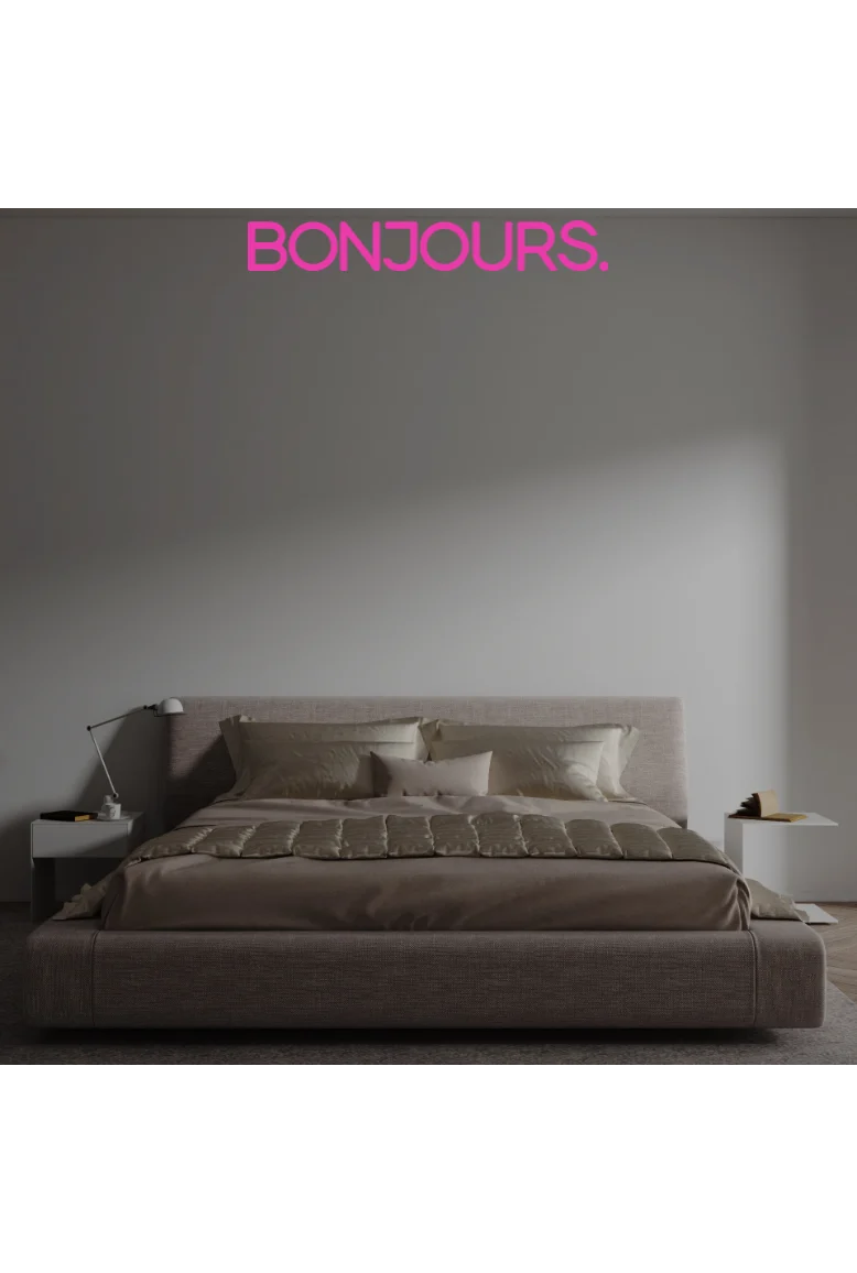 Custom text: BONJOURS.