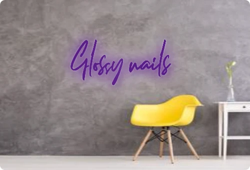 Custom text: Glossy nails