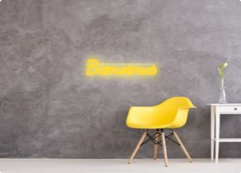 Custom text: Bienvenue