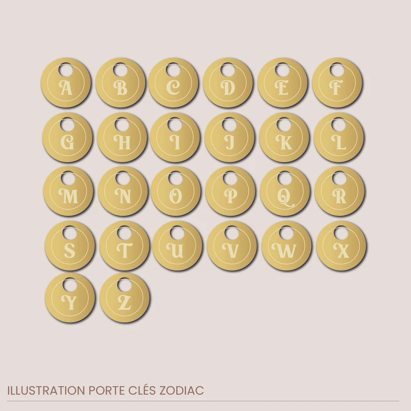 Porte clés "Zodiac" plexi givré
