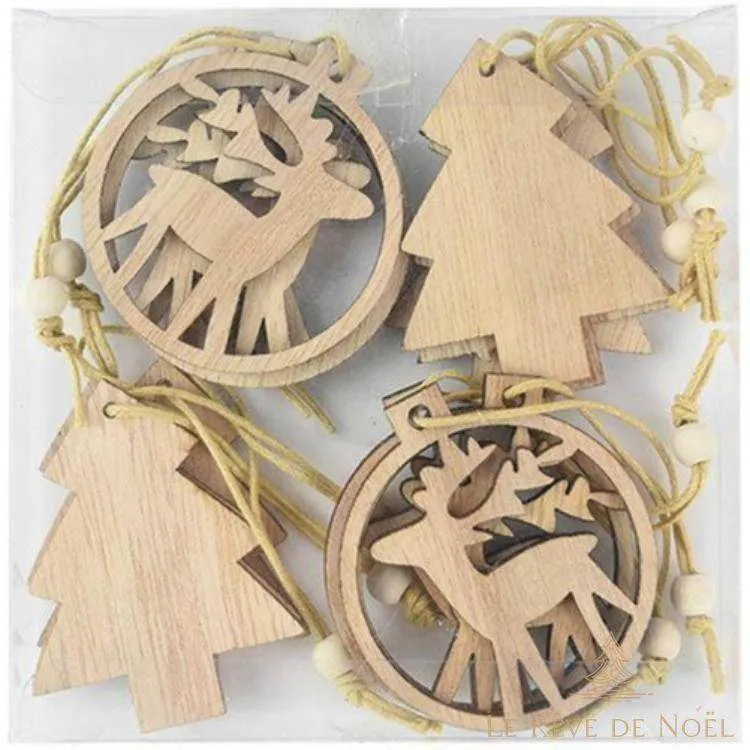 Formes en bois - Sapins et rennes de Noël