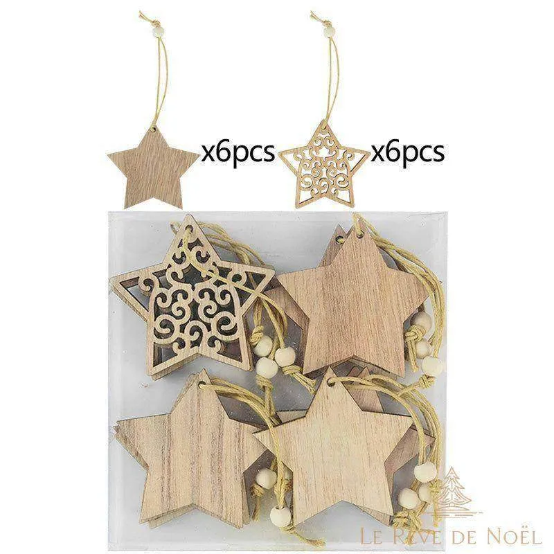 Forme en bois - Étoiles de Noël