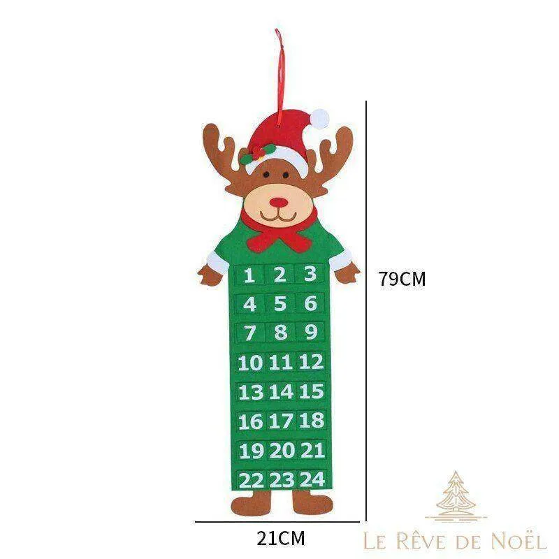 Calendrier de l'avent Renne en feutrine