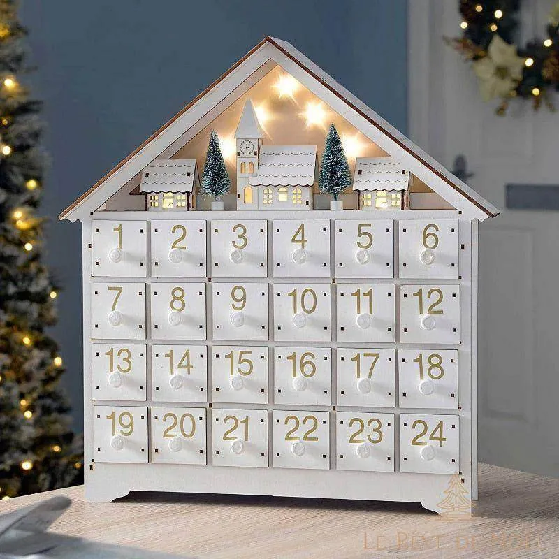 Calendrier de l'avent sur mesure : Maison avec lumière Led