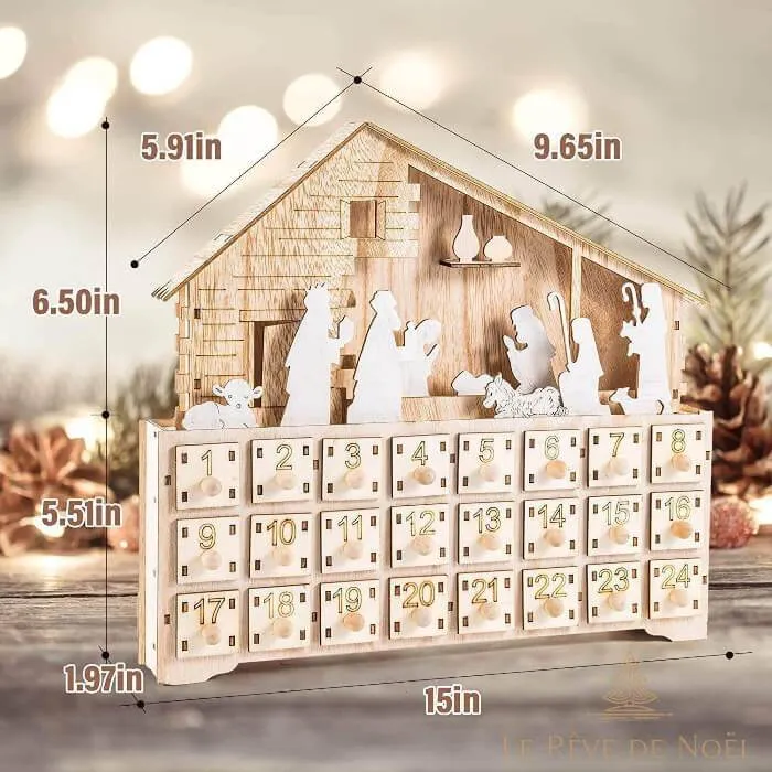 Calendrier de l'avent Crèche (LED)