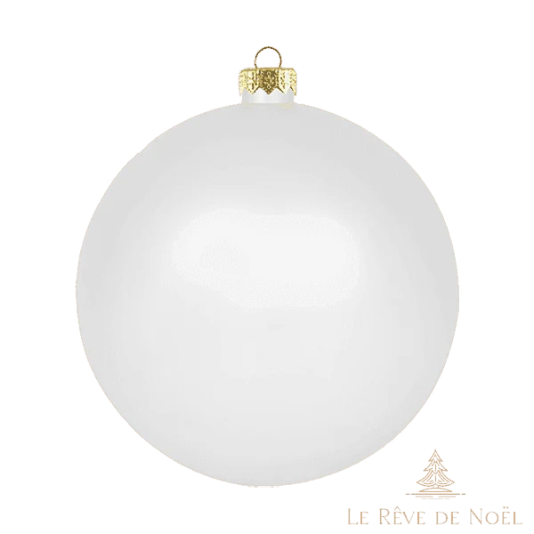 Lot de 4 boules de Noël mates 10cm - Blanc
