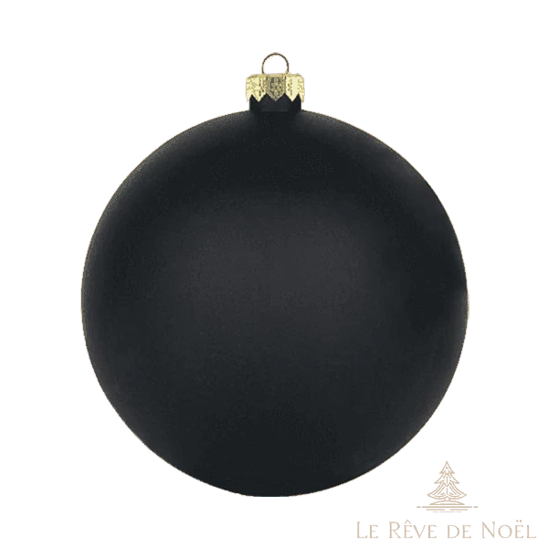 Lot de 4 boules de Noël mates 10 cm - Noir