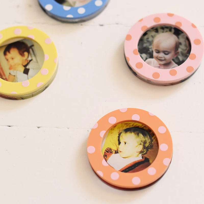 Mini cadre photo motif pois