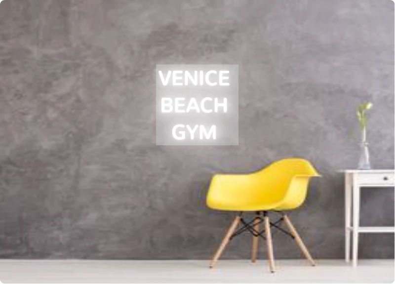Custom text: VENICE BEACH GYM
