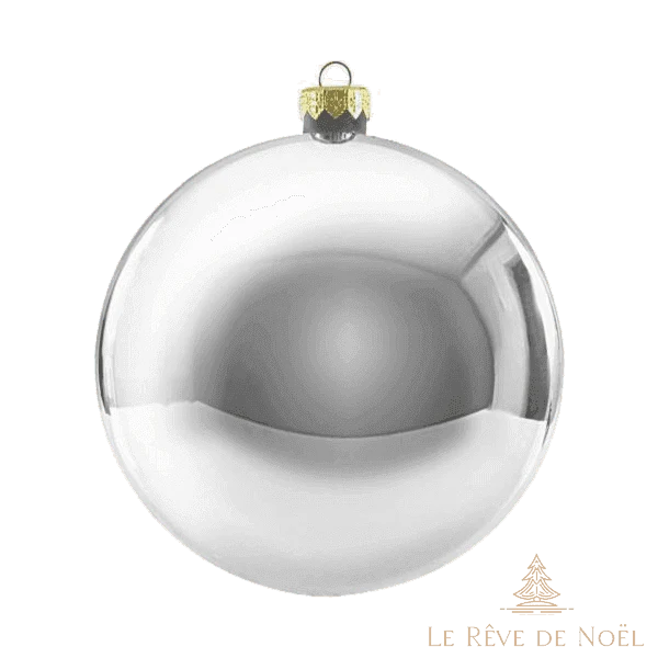 Boule de Noël brillante XXL argentée