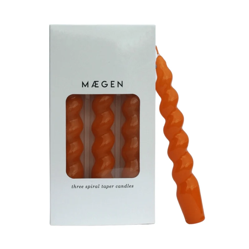 Pack 3 bougies spirales orange