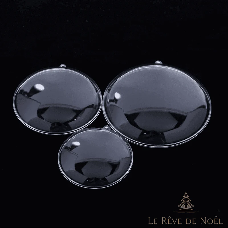Rond plat en plastique transparent en deux parties