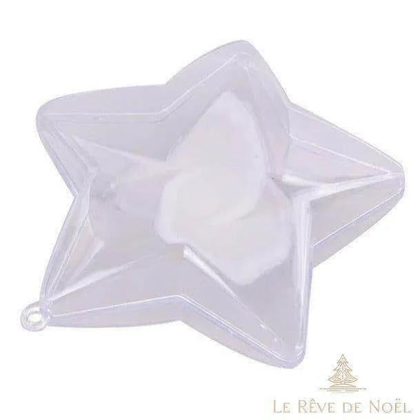Étoile plastique transparente en 2 parties