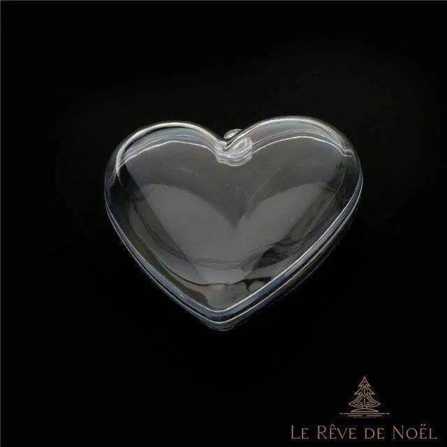 Coeur en plastique transparent en deux parties