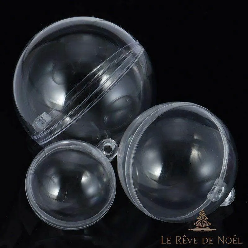 Boule plastique transparente en deux parties