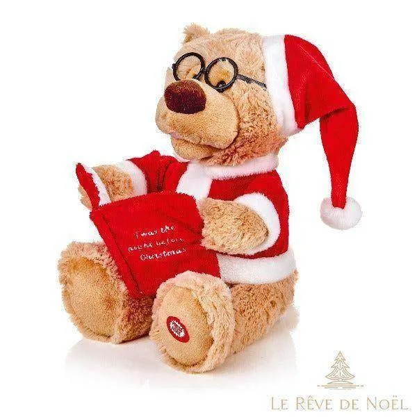 Peluche Automate Ours de Noël racontant une histoire