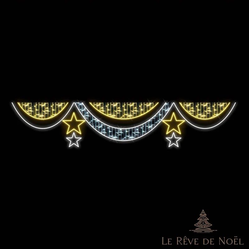 Décor de rue de Noël - Rideau étoilé 3,5m