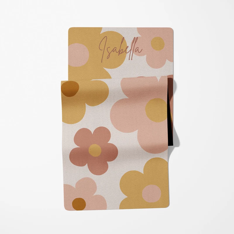 Groovy Daisy Yoga Mat - Multiple Sizes Available - Customizable Name