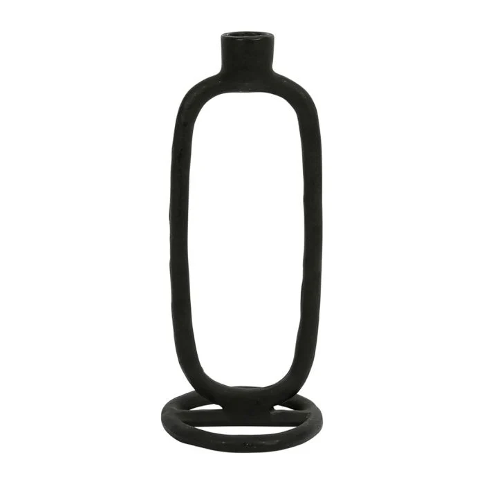 Bougeoir terre brûlée noir aluminium - Sema Design